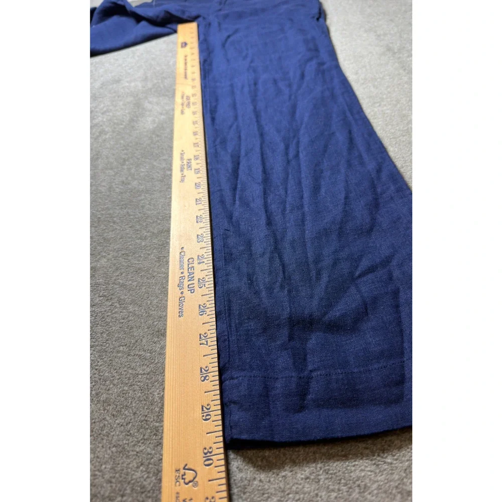 Tropic of Linen Mens Navy Blue Linen Cotton Trouser Pants Size S NWT Resortwear